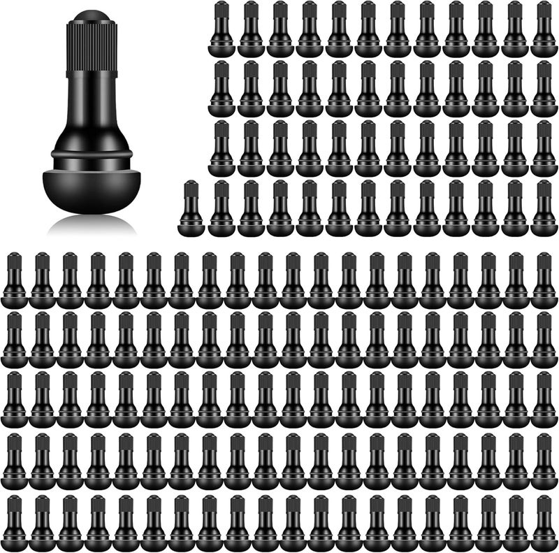 Tottist Tire Valve Stems Rubber Black Rubber Snap-in Valves,Tubeless Valve Stems Suit for 0.453 inch Rim Holes on Standard Vehicle Tires (150pcs（TR412-150pcs）) - Image 1